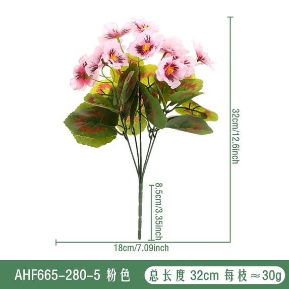 Artificial Silk Flower Arrangement 12.6x7.09in Indoor Outdoor Home Decor | Wedding Party Decoration Plastic Simulation Flowers (Pink)