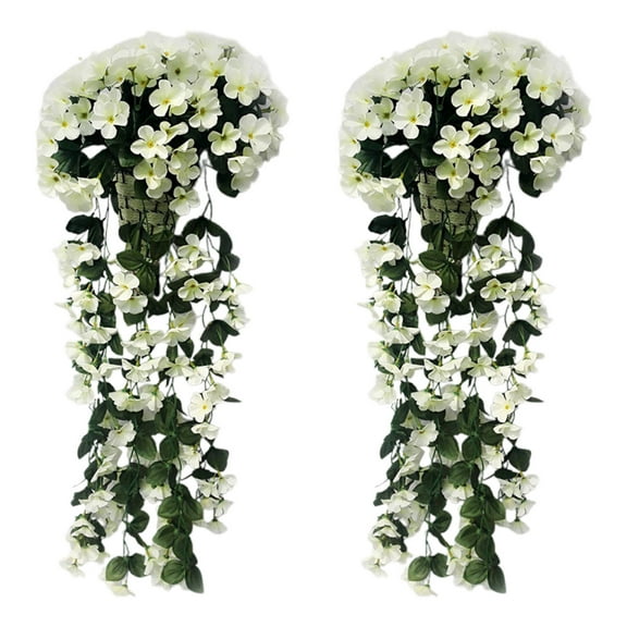 Artificial Silk Flower Bouquet for Garden Fence Privacy Screen - 27.5 Inch Long Decorative Hedge with 200 Blooms for Indoor Outdoor Wall Balcony Decor