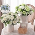 thumbnail image 1 of Artificial Silk Flower Bouquet – Realistic Peony & Rose Arrangement with Greenery (12 Inch) – Bendable Stem Fake Flowers for Wedding Centerpieces, Home Decor, Office & Party, 1 of 6