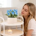 thumbnail image 1 of Artificial Silk Flower Bouquet with Vase | Low Maintenance Fake Floral Arrangement for Home Decor | Desktop, Bedroom, Wedding & Party Decoration | Reusable Centerpiece Set, 1 of 6