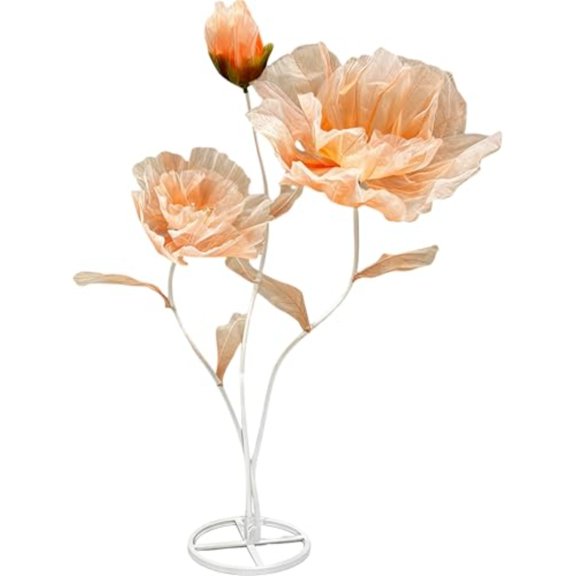 Artificial Silk Flower Decoration Large Fake Flower with Standing Stems and Base Giant Flowers 5.5Ft for Wedding Background Decor Shop Window Display Photography Props Banquet Champagne