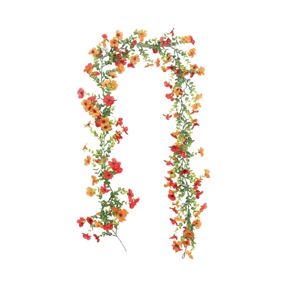 Artificial Silk Flower Garland 6-Foot Hanging Ivy Vine with Detachable Marguerite Blooms for Outdoor Wedding Arch Garden Fence Wall Decor Sun-Resistant Spring Summer Floral Climber