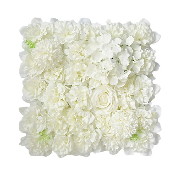 Artificial Silk Flower Panel, 13.7x13.7in Hydrangea Rose Floral for Wedding Photo Stage Background