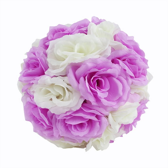 Artificial Silk Flower Rose Balls Wedding Centerpiece Party 1Pcs 20cm Light Purple & Ivory