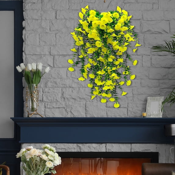 Artificial Silk Flower Vine Wall Hanging Basket for Home Wedding Garden Decor - 1 Piece