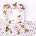 thumbnail image 1 of Artificial Silk Flower Wall Garland with 18 Blooms, Flexible Hanging Vine Decoration – Adjustable Botanical Strand for Home Wedding Party Shelf Balcony Backdrop or Photo Booth Setup, 1 of 6
