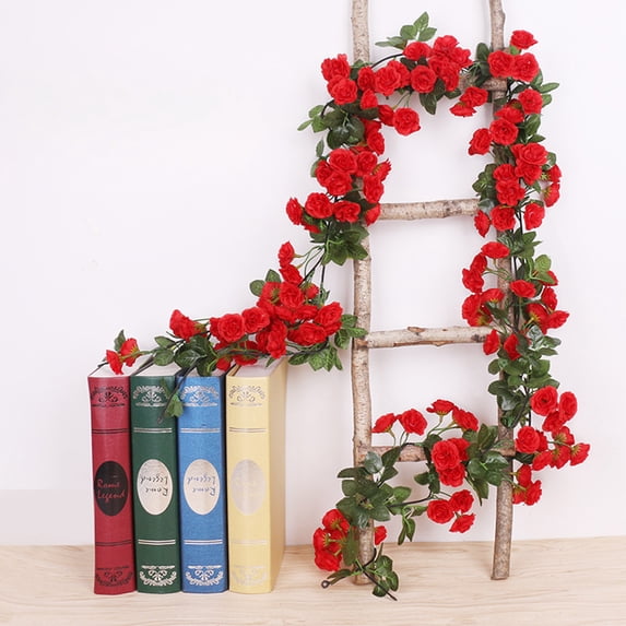 Artificial Silk Flower Wall Hanging Rattan – 69 Flowers, Flexible Plastic Decoration Strand, Home, Wedding, Event & Party Decor, 180cm, Multicolor