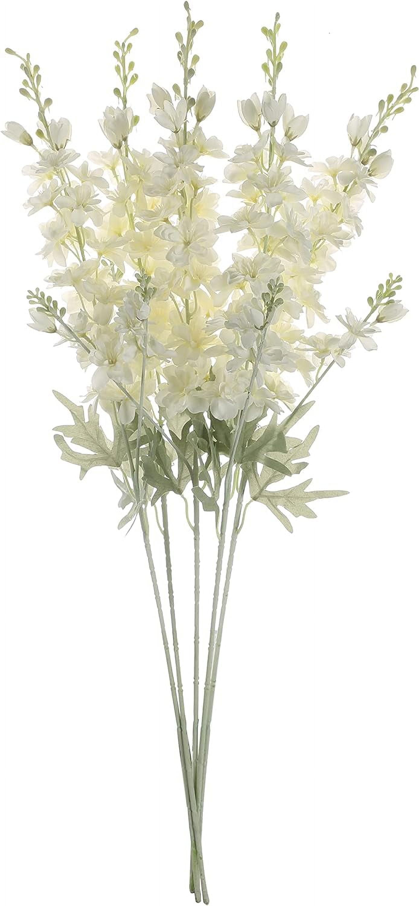 Artificial Silk Flowers 5PCS Long Stem Delphinium for Home Office