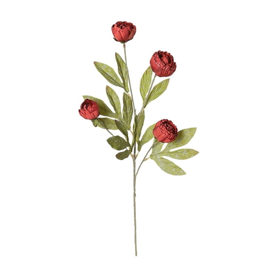Artificial Silk Flowers Bouquet, Peony Centerpiece, Floral Arrangement for Vase â Realistic Peonies Bulk, 28 Inch Tall, 4 Heads, Wedding Party Table Decor, Home