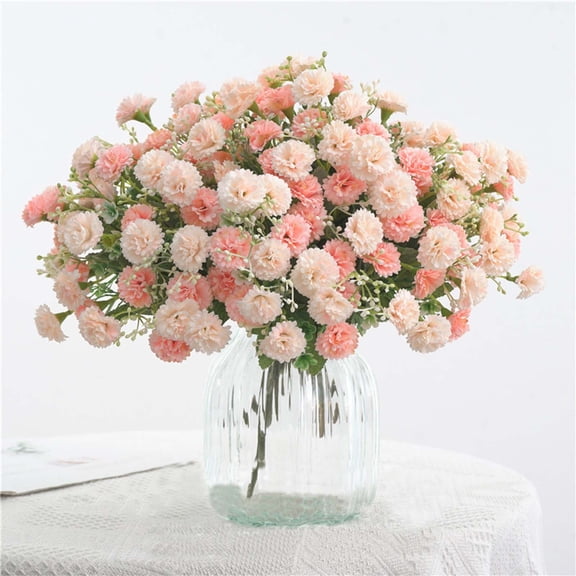 Artificial Silk Flowers Bouquet - Real-Like Fake Flowers for Weddings, Valentines, Home Decor - 5 Color Options - Bridal Centerpiece, Vase Filler (Vase Not Included)