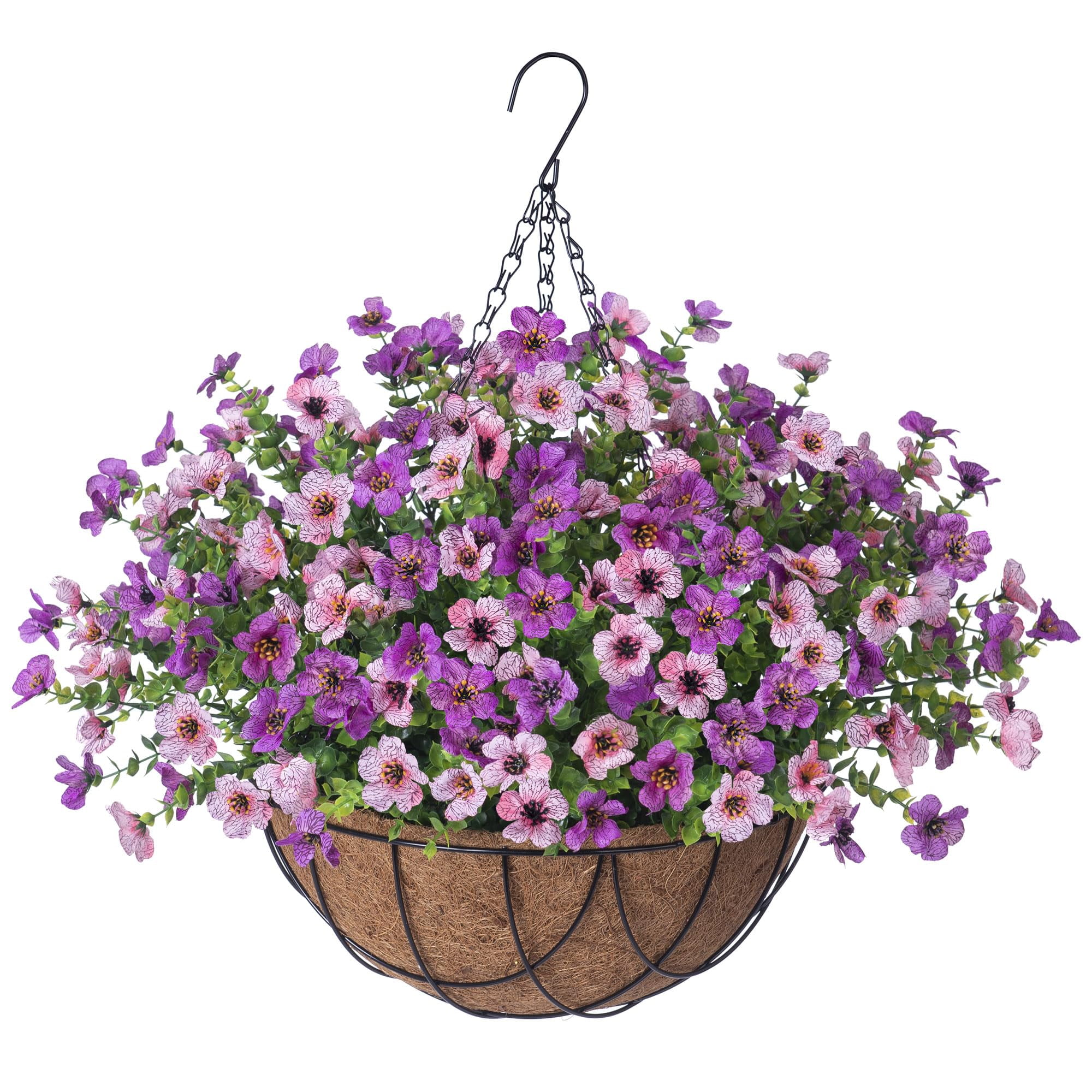 Artificial Silk Flowers Hanging Baskets Outdoors Indoors, Daisy with ...