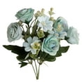 thumbnail image 1 of Artificial Silk Flowers, Realistic Roses Bouquet Long Stem for Home Wedding Decoration Party (Blue), 1 of 8