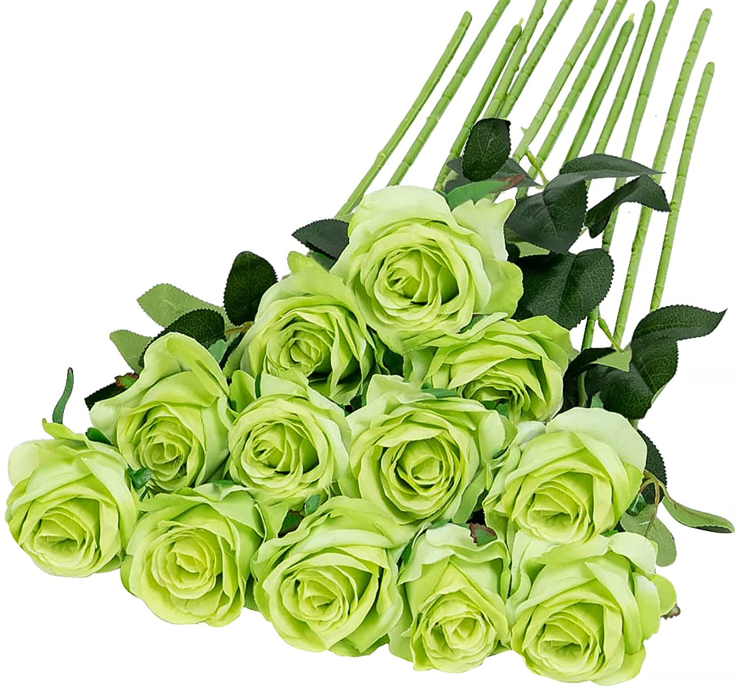 Artificial Silk Flowers Realistic Roses Bouquet Long Stem for Home ...