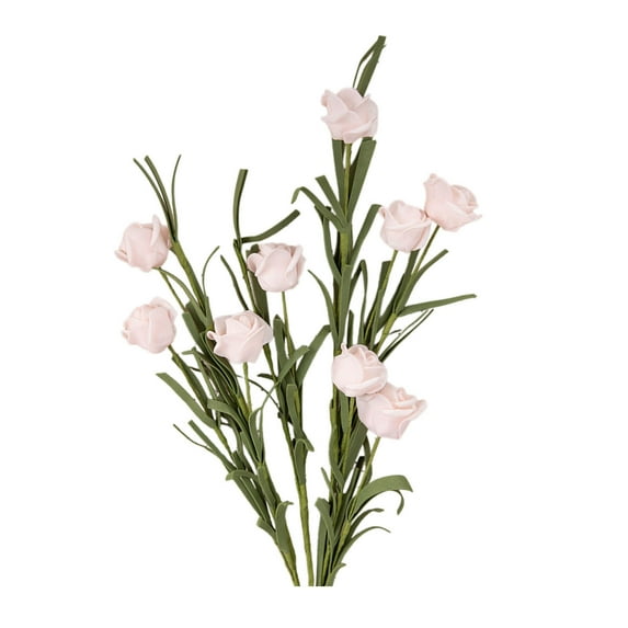 Artificial Silk Flowers, Realistic Roses Bouquet Long Stem for Home Wedding Decoration Party (Pink)