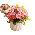 thumbnail image 1 of Artificial Silk Flowers Set, Ceramic Hemp Rope Vase, Artificial Potted Plant, Home Decoration Fake Flower Pot, 1 of 6