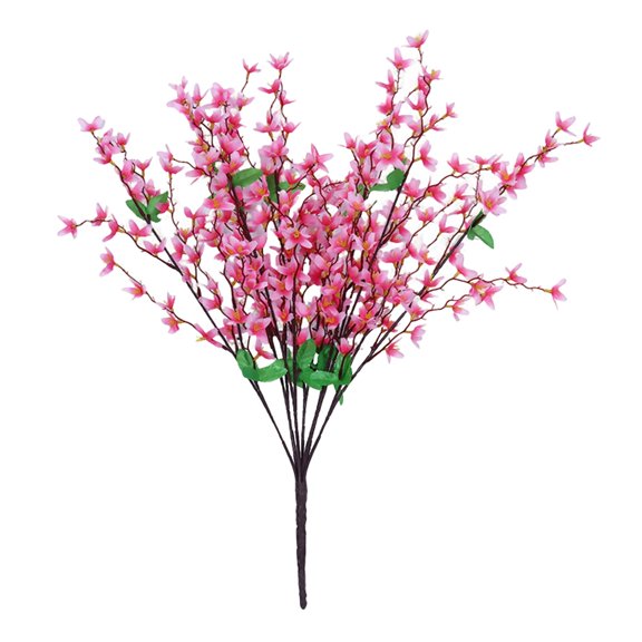 Artificial Silk Forsythia Flower Branches Artificial Flowers Silk Forsythia Flowers with Stems Fake Jasmine Spring Flowers Orchids for Wedding Floral Arrangement Party Decor, 1Pc(Pink,24.4x12")