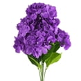 thumbnail image 1 of Artificial Silk Hydrangea Bouquet Flowers, 22-Inch, Purple, 1 of 1