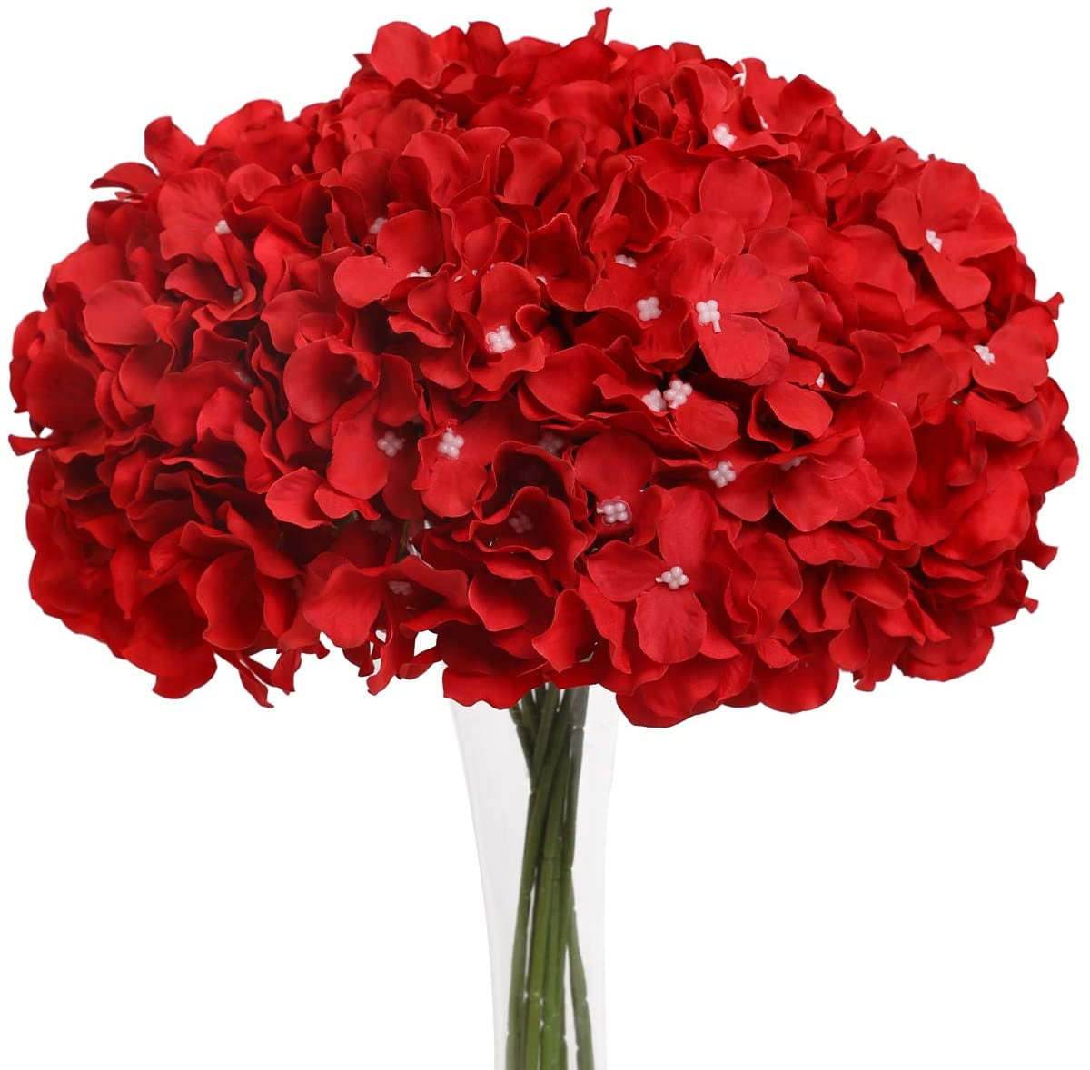 Artificial Silk Hydrangea Flowers Heads with Stems in Bulk Fake Flowers