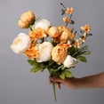 TETOU Artificial Silk Peony Flowers 1 Bouquet for Home Wedding