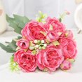 thumbnail image 1 of Artificial Silk Peony Flowers Bouquet | Multicolor 12"x9" Lifelike Floral Arrangement | Real Touch Fake Flower Stems for Weddings, Centerpieces, Home Decor, Office, No Maintenance, Durable, Vase Not, 1 of 6