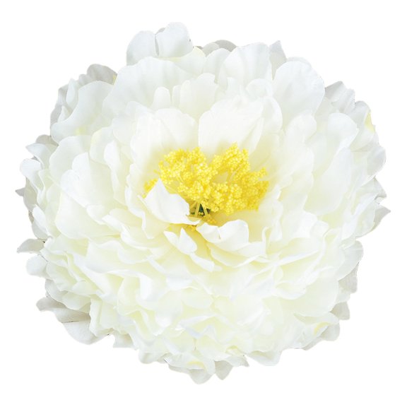 Artificial Silk Peony Head Flowers Bouquet - Realistic and Vibrant for Bridal Wedding Table Centerpiece, Valentine's Day, Home Living room Decor, Real-Like Peony Flowers, 1Pc(White,6.7x6.7")