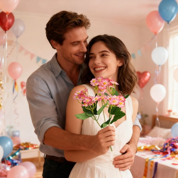 Artificial Silk Rose Bouquet | Pink Red Yellow Plastic Flowers | 1 Piece Romantic Holiday Gift | 12.99 Inch Desktop Decoration