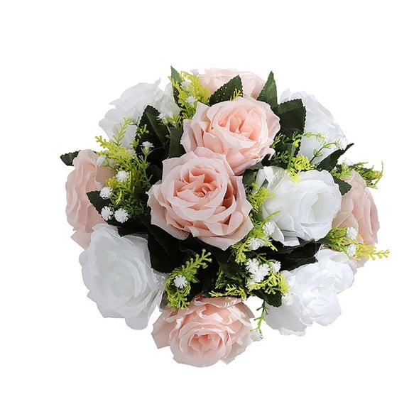 Artificial Silk Rose Decoration,Simulation Flower Centerpiece for Wedding Home Dining Table