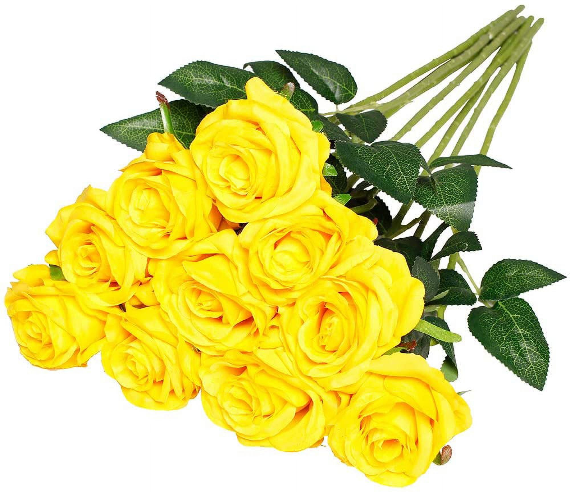 Artificial Silk Rose Flower Bouquet Lifelike Fake Rose for Wedding Home ...
