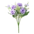 thumbnail image 1 of Artificial Silk Rose Flower Bouquet with Buds and Leaves | 30cm Long Bendable | Home Wedding Party Office Table Decorations | Set of 1, 1 of 2