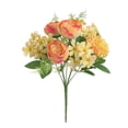thumbnail image 1 of Artificial Silk Rose Peony Bouquet - 30cm Faux Flower Arrangement, Chrysanthemums, Greenery, Plastic Bendable Stems, Home Wedding Party Office Décor, 1 of 6