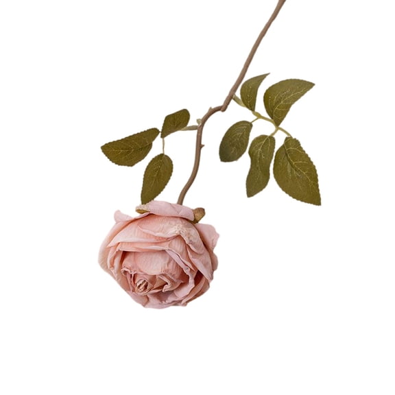 Artificial Silk Rose Stem – 15.6 Inches Single Long Stem Flower for Home Decor, Table Centerpiece Arrangement, Valentine's Day Gift, Rustic Style