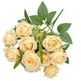 thumbnail image 1 of Artificial Flowers Artificial Silk Rose With Vase Flowers Wedding Flowers Bouquets Arrangement Home Centerpiece Table Decoration, 1 of 7