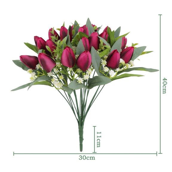 Artificial Silk Tulip and Flowers for Wedding Home Decor Photography Props