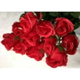 thumbnail image 1 of Artificial Silk Valentine Red Roses Single Stem Flowers (12 pieces), 1 of 2