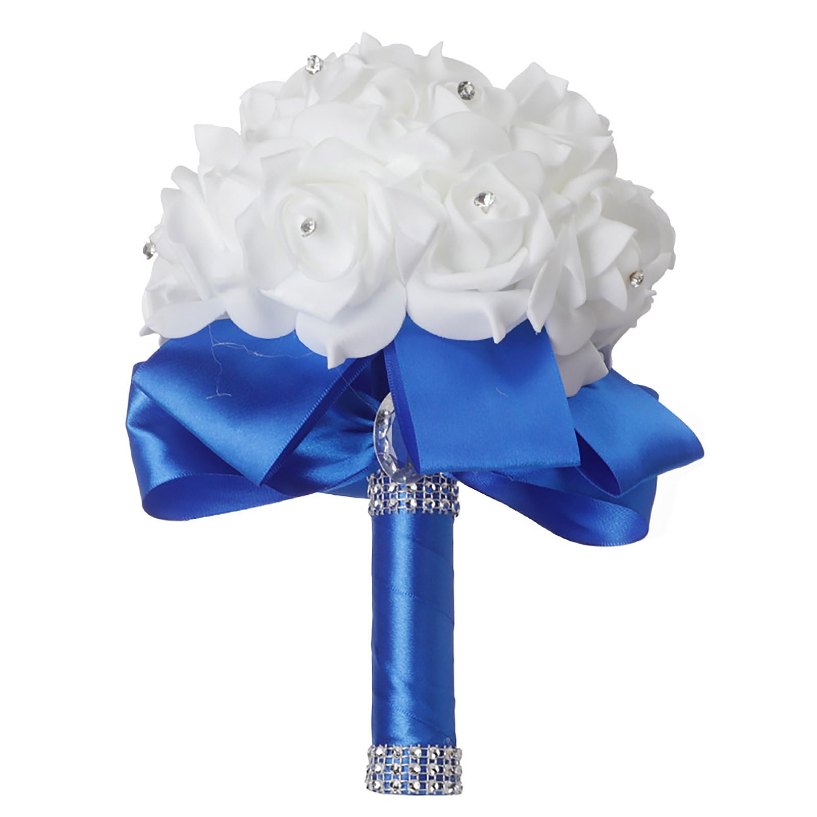 Artificial Silk Wedding Flowers Wedding Bouquets For Bride, Crystal