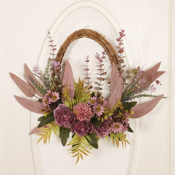 Artificial Simulation Of Frost Grass Vine Circle Bottom With Green Plants, Water Grass Vine Circle Flower Wreath With Lights, Each Piece Has Been Carefully Crafted From Quality Materials,