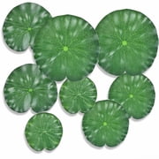 Artificial Simulation Lotus Leaves Floating Foam Water Lily Pads for Fish Pool Pond Home Garden Party Decoration 8 Pcs