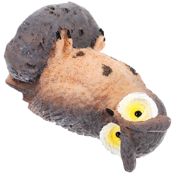 Small Grey Artificial Owl Figurine - Decorative Bird Toy for Sensory Play and Stress Relief