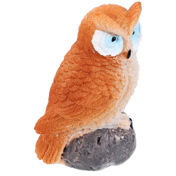 FOLOYORI Brown Resin Owl Figurine Decorative Model for Indoor Outdoor Home Office Desk