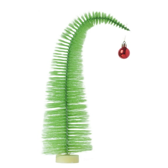 Artificial Small Christmas Tree Curved Shape Xmas Tree with Round Base for Indoor Home Holiday Party Decor Unique Gifts (31Cm)