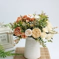 thumbnail image 1 of Artificial Small Peony Bouquet 1 Bunch Coral Silk for Home Party Decoration, 1 of 6