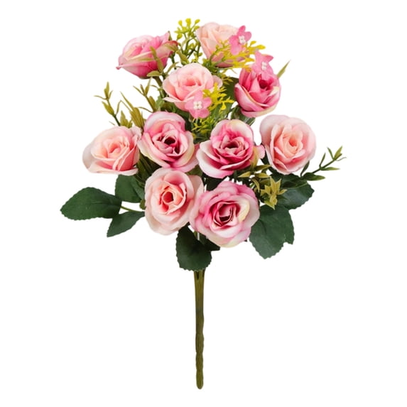 Artificial Small Rose Bouquet for Home Table Decor, Realistic Flower Arrangement for Wedding Centerpiece and Wall Decoration, Lasting Floral Display
