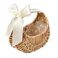 thumbnail image 1 of Artificial Small Wicker Basket with Ribbon Bow Handle, Flower Girl Baskets Empty Gift Basket Rattan Basket for Wedding Flower Basket, 1 of 8