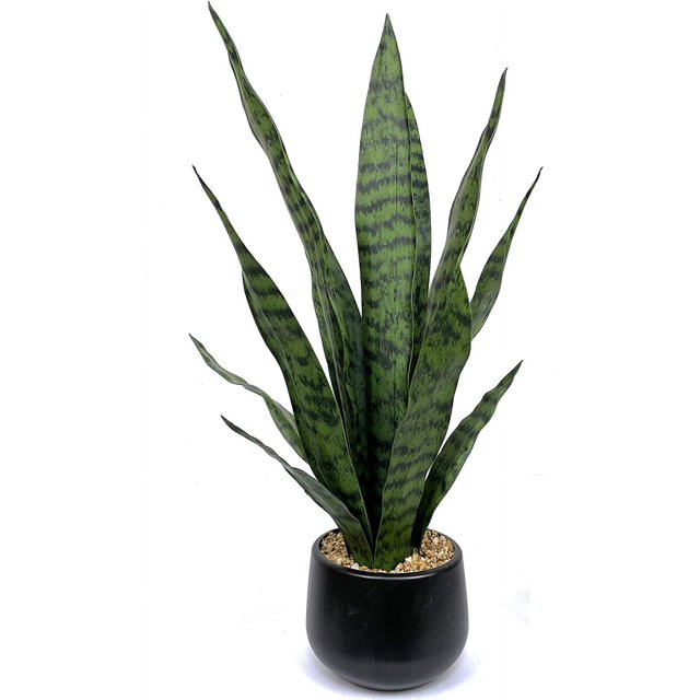 Artificial Snake Plant 22.5" Faux Agave Fake Sansevieria Artificial