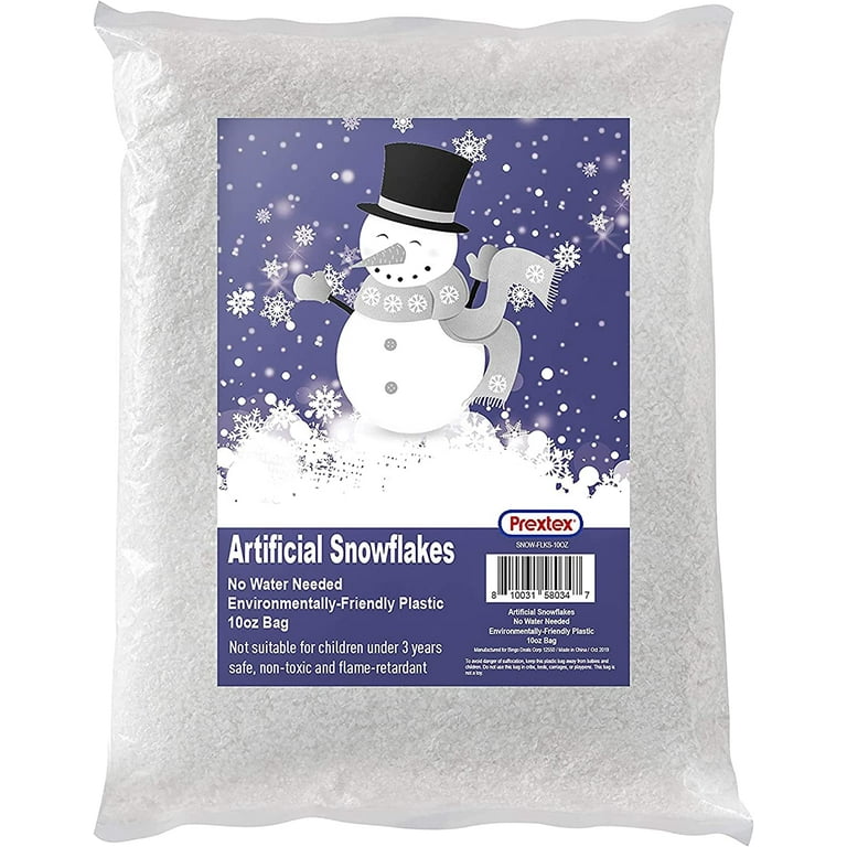 Artificial Snowflakes 4 Pack of Artificial Snow for Decorating and Mini  Christmas Village Decorating,White,2 ounce bags(G91650T)