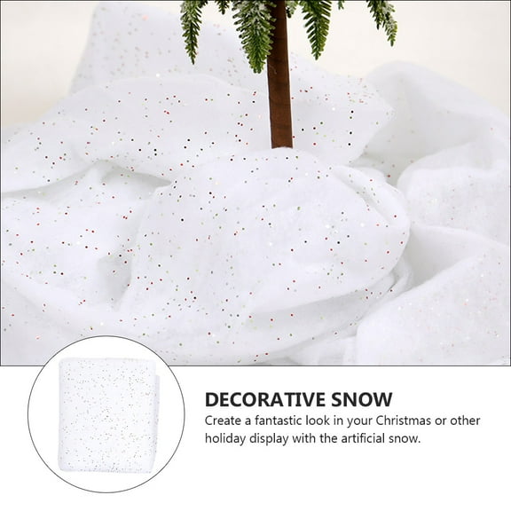 Artificial Snow,2 Sheets Christmas Fake Snow Carpet Artificial Snow Christmas Snow Prop (White)