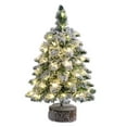 thumbnail image 1 of Artificial Snow Flocked Christmas Tree, 18"/24"/30" Snowy Pine Tree, Frost Sisal Tree with Wood Base, Winter Xmas Tree for Indoor Table Decor, 1 of 8