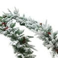 thumbnail image 1 of Artificial Snowy Cedar Garland 6.5ft with Pine Cones and Berries, Frosted Winter Greenery Garland for Christmas Mantle, Wedding, Holiday Party, and Table Centerpiece Decorations, 1 of 5
