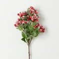 thumbnail image 1 of Artificial Snowy Red Berry Leaf Stem Multicolor 23"H, 1 of 3