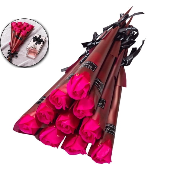 Artificial Soaps Flower, Soap Rose Flowers Bouquet Exquisite Realistic Long Stem Fake Roses Bundle Flower for Wedding Anniversary Birthday Mother's Day Valentine's Day Decoration